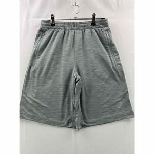 Asics Mens Shorts Small Gray Heathered Running Athletic Gym Zipped Pocket Logo